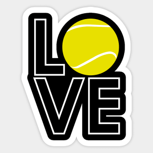 Love Tennis Ball Logo Design Sticker